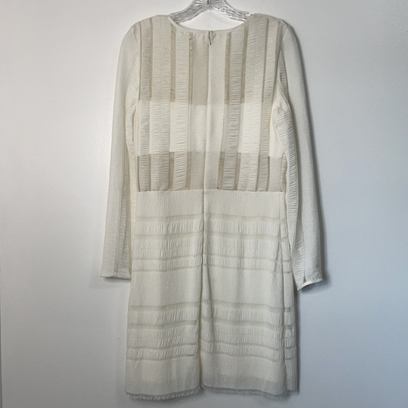 SHO Tadashi Shoji Long Sleeve White Cocktail Dress Size L - Picture 5 of 10